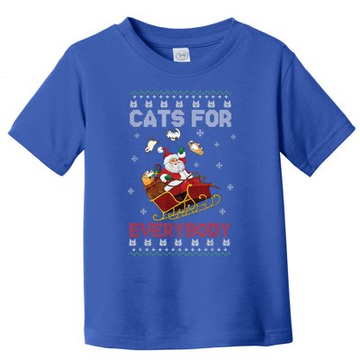 Cats For Everybody Christmas Cute Cat Lover Ugly Sweater Gift Toddler T-Shirt