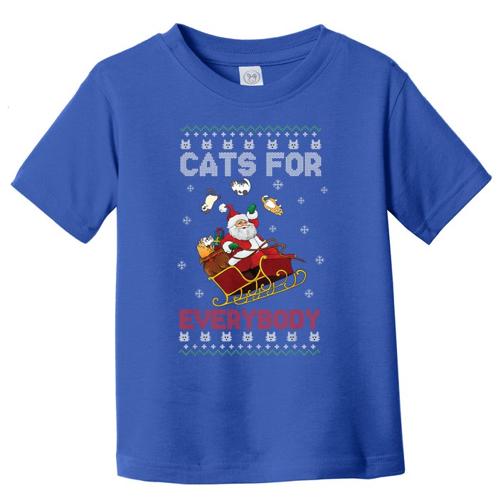 Cats For Everybody Christmas Cute Cat Lover Ugly Sweater Gift Toddler T-Shirt