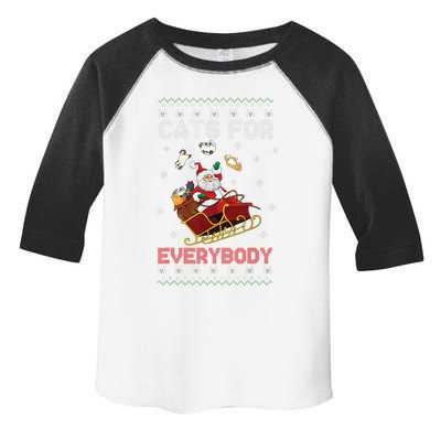 Cats For Everybody Christmas Cute Cat Lover Ugly Sweater Gift Toddler Fine Jersey T-Shirt