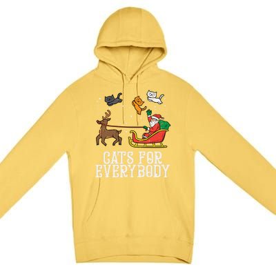 Cats For Everybody Santa Funny Christmas Pjs Xmas Cool Gift Premium Pullover Hoodie