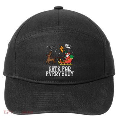 Cats For Everybody Santa Funny Christmas Pjs Xmas Cool Gift 7-Panel Snapback Hat