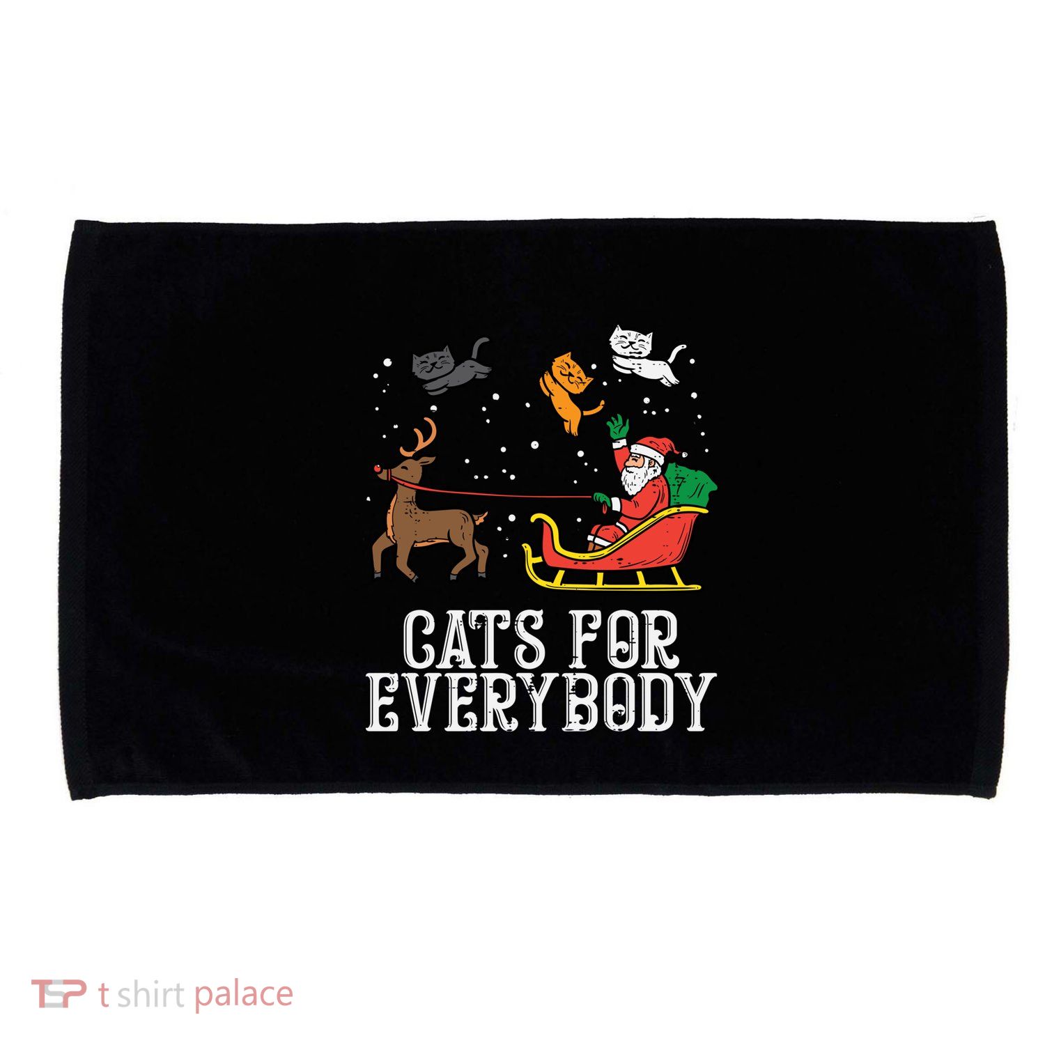 Cats For Everybody Santa Funny Christmas Pjs Xmas Cool Gift Microfiber Hand Towel