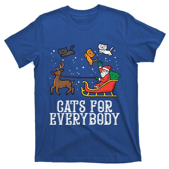 Cats For Everybody Santa Funny Christmas Pjs Xmas Cool Gift T-Shirt