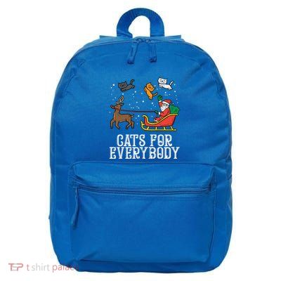 Cats For Everybody Santa Funny Christmas Pjs Xmas Cool Gift 16 in Basic Backpack