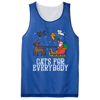 Cats For Everybody Santa Funny Christmas Pjs Xmas Cool Gift Mesh Reversible Basketball Jersey Tank