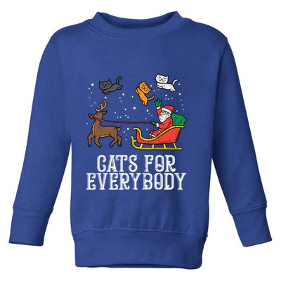 Cats For Everybody Santa Funny Christmas Pjs Xmas Cool Gift Toddler Sweatshirt