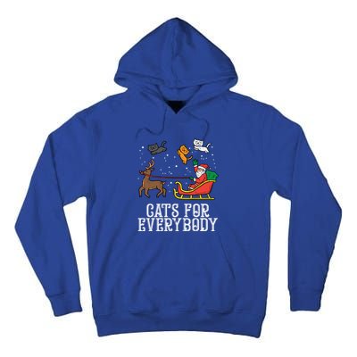 Cats For Everybody Santa Funny Christmas Pjs Xmas Cool Gift Tall Hoodie