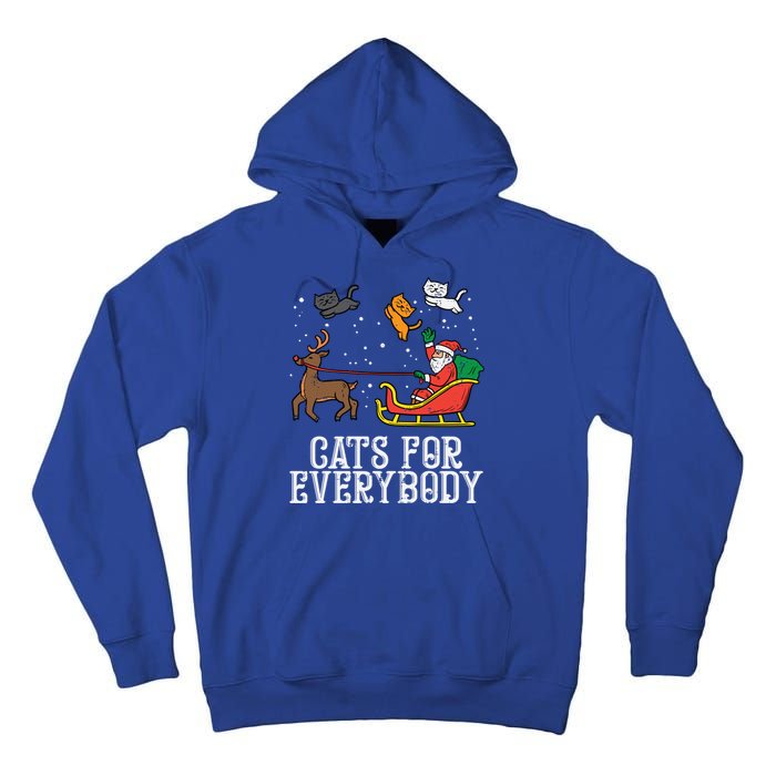 Cats For Everybody Santa Funny Christmas Pjs Xmas Cool Gift Tall Hoodie