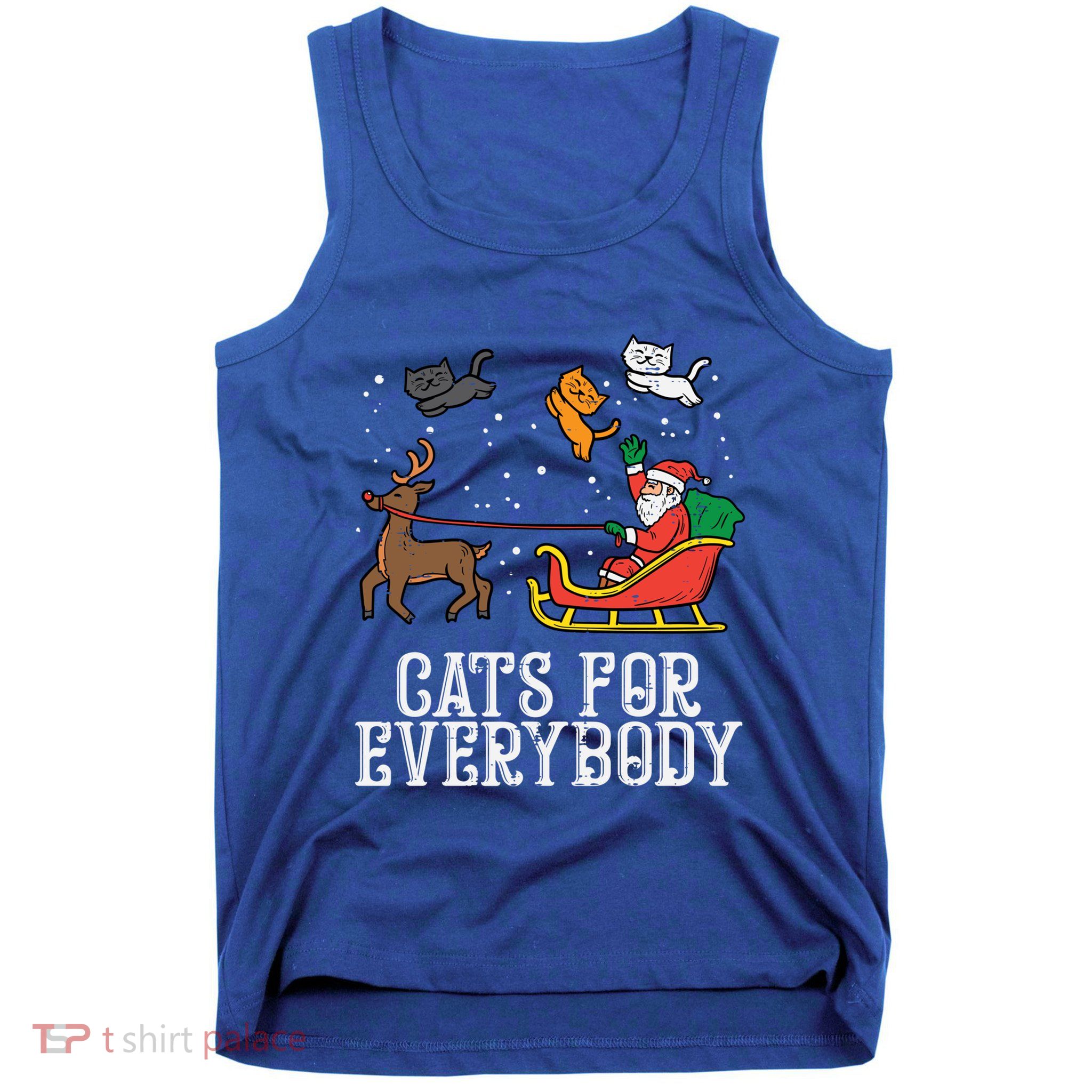 Cats For Everybody Santa Funny Christmas Pjs Xmas Cool Gift Tank Top