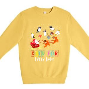 Cats For Everybody Funny Christmas Cat Lover Gift Premium Crewneck Sweatshirt