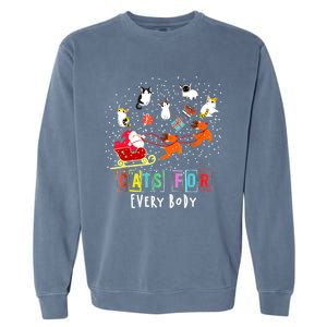 Cats For Everybody Funny Christmas Cat Lover Gift Garment-Dyed Sweatshirt