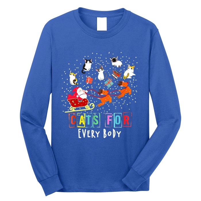 Cats For Everybody Funny Christmas Cat Lover Gift Long Sleeve Shirt