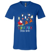 Cats For Everybody Funny Christmas Cat Lover Gift V-Neck T-Shirt