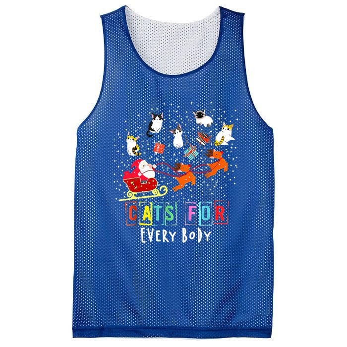 Cats For Everybody Funny Christmas Cat Lover Gift Mesh Reversible Basketball Jersey Tank