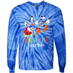 Cats For Everybody Funny Christmas Cat Lover Gift Tie-Dye Long Sleeve Shirt