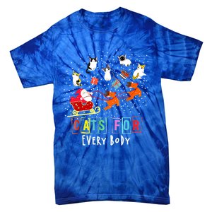 Cats For Everybody Funny Christmas Cat Lover Gift Tie-Dye T-Shirt