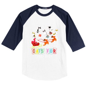 Cats For Everybody Funny Christmas Cat Lover Gift Baseball Sleeve Shirt