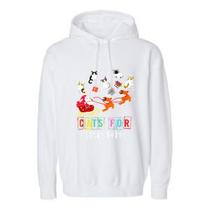 Cats For Everybody Funny Christmas Cat Lover Gift Garment-Dyed Fleece Hoodie