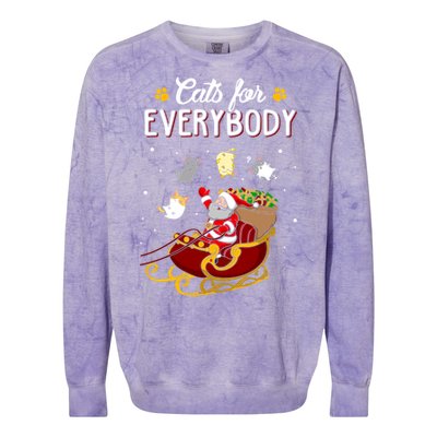 Cats For Everybody Cat Christmas Ugly Christmas Gift Colorblast Crewneck Sweatshirt