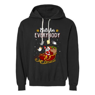 Cats For Everybody Cat Christmas Ugly Christmas Gift Garment-Dyed Fleece Hoodie