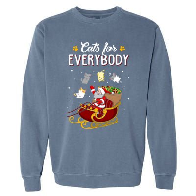 Cats For Everybody Cat Christmas Ugly Christmas Gift Garment-Dyed Sweatshirt