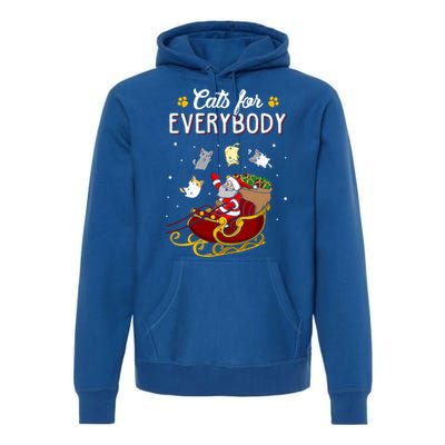 Cats For Everybody Cat Christmas Ugly Christmas Gift Premium Hoodie