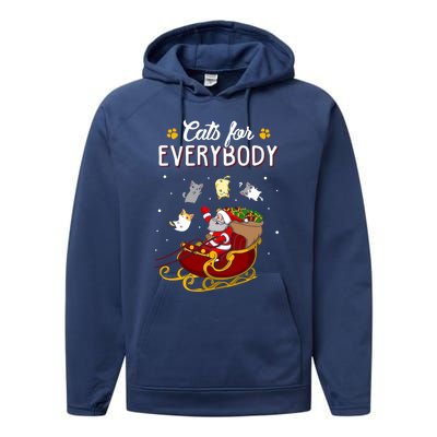 Cats For Everybody Cat Christmas Ugly Christmas Gift Performance Fleece Hoodie