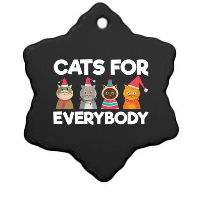 Cats For Everybody Santa Hat Kitties Merry Christmas Costume Gift Ceramic Star Ornament