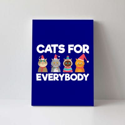 Cats For Everybody Santa Hat Kitties Merry Christmas Costume Gift Canvas