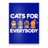 Cats For Everybody Santa Hat Kitties Merry Christmas Costume Gift Poster