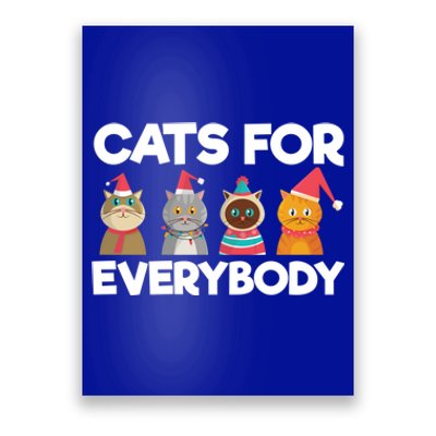 Cats For Everybody Santa Hat Kitties Merry Christmas Costume Gift Poster