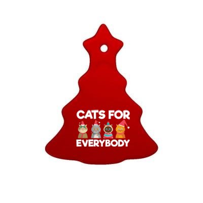 Cats For Everybody Santa Hat Kitties Merry Christmas Costume Gift Ceramic Tree Ornament