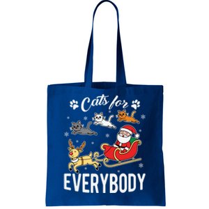 Cats For Everybody Santa’S Sleigh Christmas Funny Xmas Gift Tote Bag