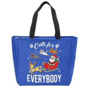 Cats For Everybody Santa’S Sleigh Christmas Funny Xmas Gift Zip Tote Bag