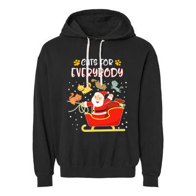 Cats For Everybody Christmas Kitten Lover Gift Garment-Dyed Fleece Hoodie