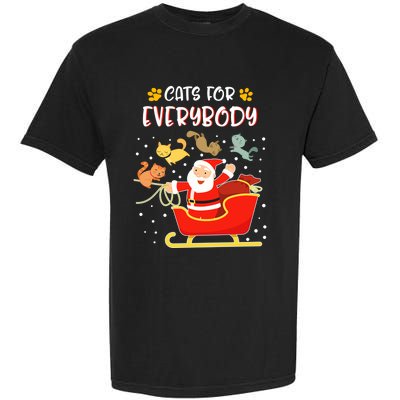 Cats For Everybody Christmas Kitten Lover Gift Garment-Dyed Heavyweight T-Shirt