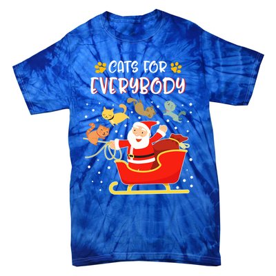 Cats For Everybody Christmas Kitten Lover Gift Tie-Dye T-Shirt