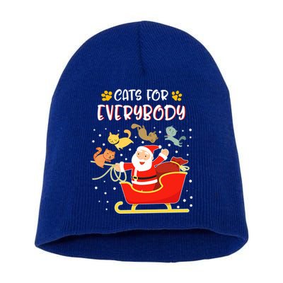 Cats For Everybody Christmas Kitten Lover Gift Short Acrylic Beanie