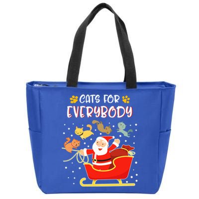 Cats For Everybody Christmas Kitten Lover Gift Zip Tote Bag