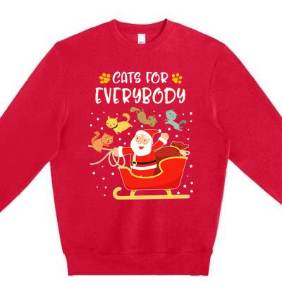 Cats For Everybody Christmas Kitten Lover Gift Premium Crewneck Sweatshirt