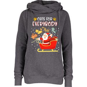 Cats For Everybody Christmas Kitten Lover Gift Womens Funnel Neck Pullover Hood