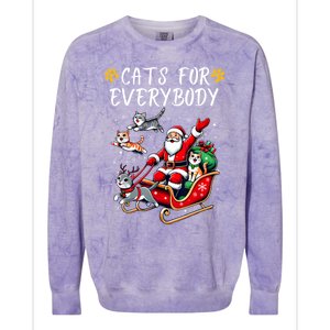 Cats For Everybody Christmas Cat Funny Xmas Santa Gift Colorblast Crewneck Sweatshirt