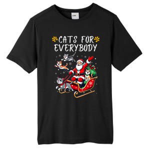 Cats For Everybody Christmas Cat Funny Xmas Santa Gift Tall Fusion ChromaSoft Performance T-Shirt