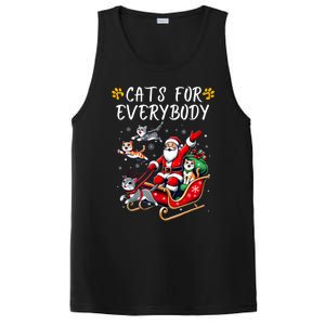 Cats For Everybody Christmas Cat Funny Xmas Santa Gift PosiCharge Competitor Tank