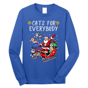 Cats For Everybody Christmas Cat Funny Xmas Santa Gift Long Sleeve Shirt