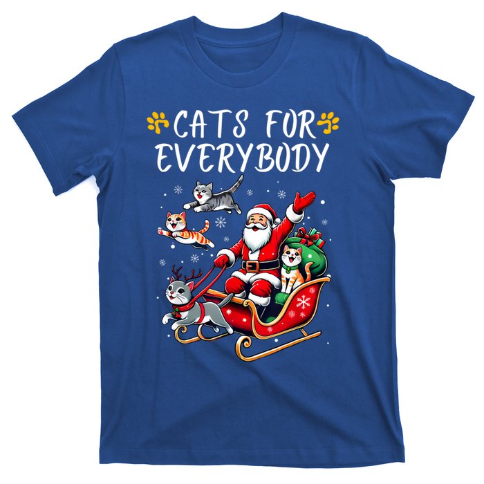 Cats For Everybody Christmas Cat Funny Xmas Santa Gift T-Shirt