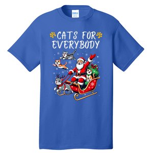 Cats For Everybody Christmas Cat Funny Xmas Santa Gift Tall T-Shirt