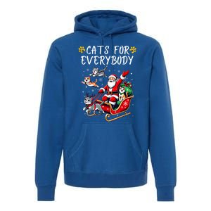 Cats For Everybody Christmas Cat Funny Xmas Santa Gift Premium Hoodie