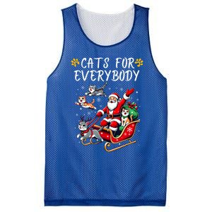 Cats For Everybody Christmas Cat Funny Xmas Santa Gift Mesh Reversible Basketball Jersey Tank