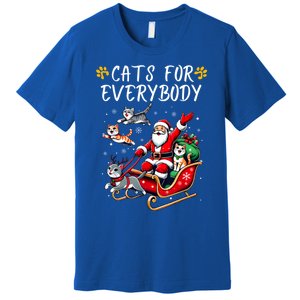 Cats For Everybody Christmas Cat Funny Xmas Santa Gift Premium T-Shirt